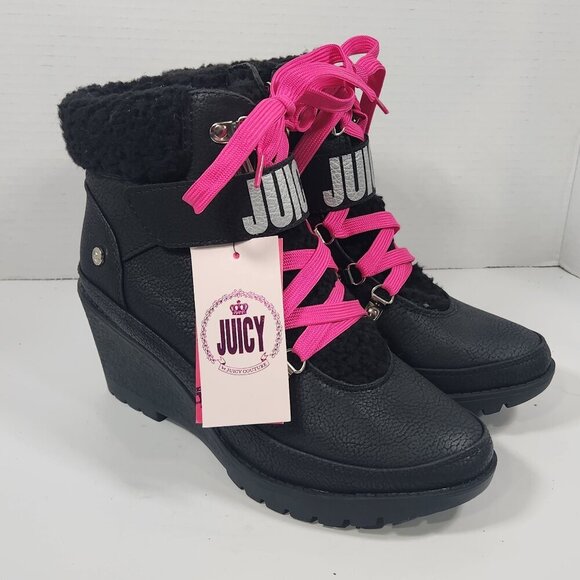 Juicy By Juicy Couture Women's Halstin Booties Wedge Heel NWT 7.5 - Picture 1 of 7